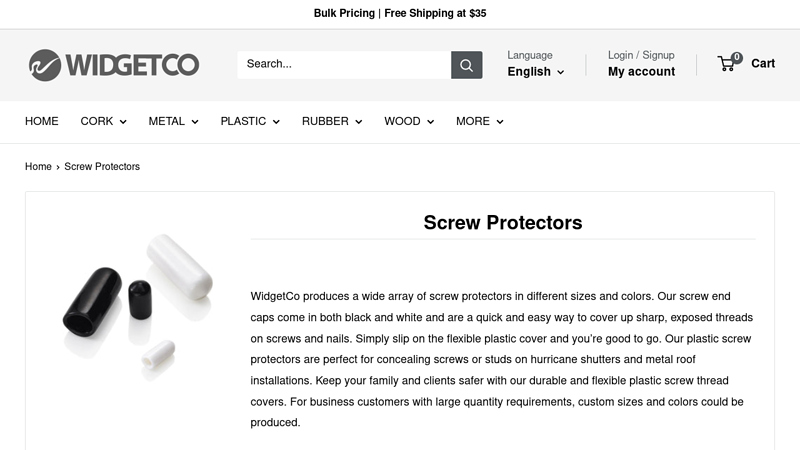 Screw Protectors - Screw & Bolt End Caps - Bulk Pricing