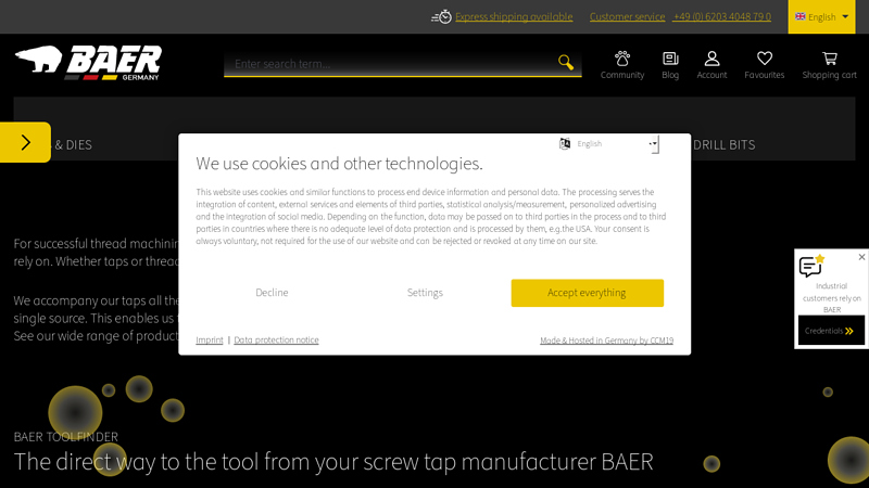 Screw Tap manufacturer BAER