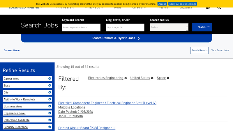 Search our Job Opportunities at Lockheed Martin Corporation