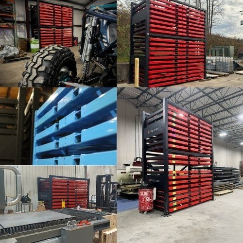 Sheet Metal Storage Racks Solve Floor Space Problems
