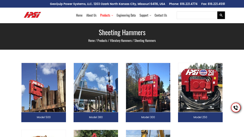 Sheet Pile Hammer Manufacturer in Kansas City, Missouri