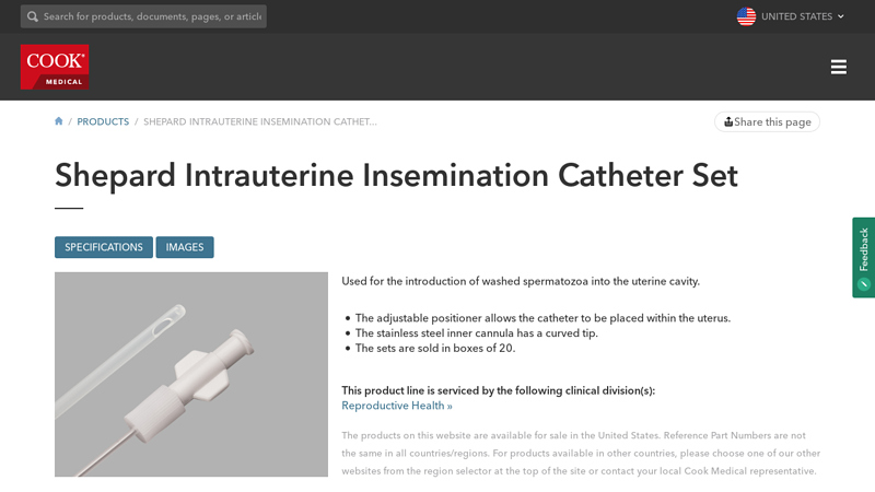 Shepard Intrauterine Insemination Catheter Set