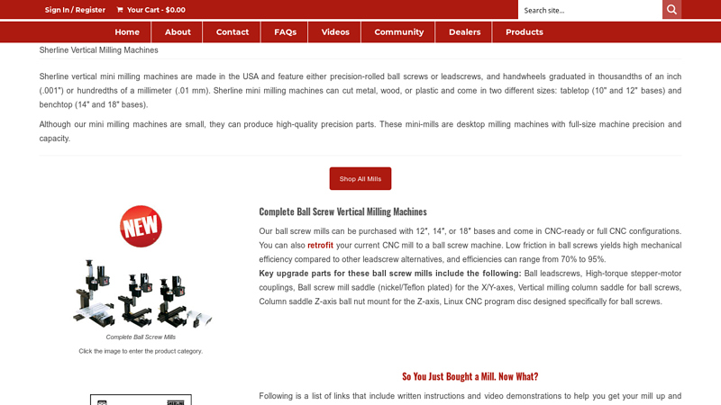 Sherline Vertical Milling Machines