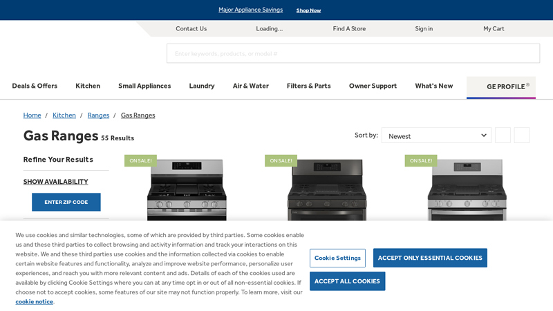 Shop Gas Ranges