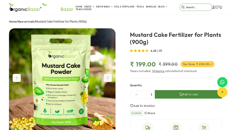 Shop Mustard Cake Organic Fertilizer for Plants