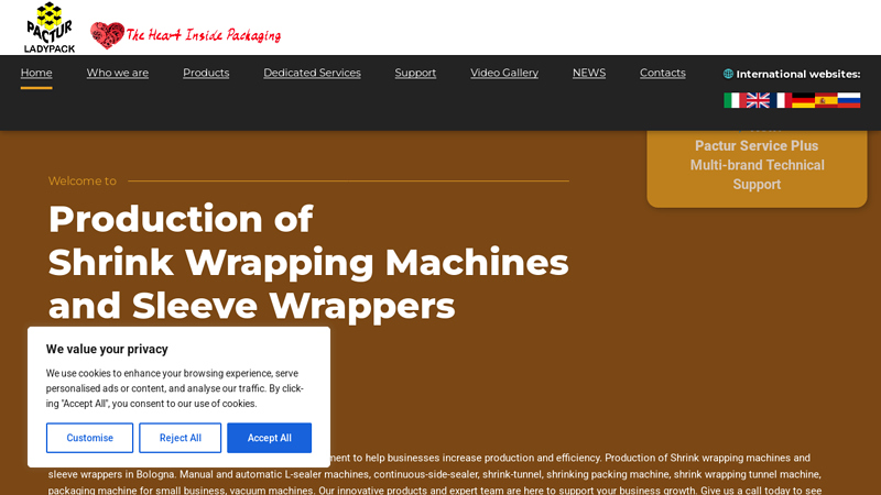 Shrink Wrapping Machines Made in Italy