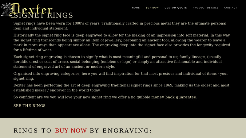 Signet Rings Custom Engraved By Dexter Rings Ltd