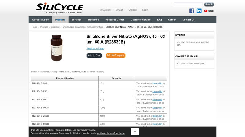 SiliaBond Silver Nitrate (AgNO3), 40