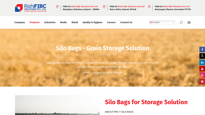 Silo Bags for Grain Storage
