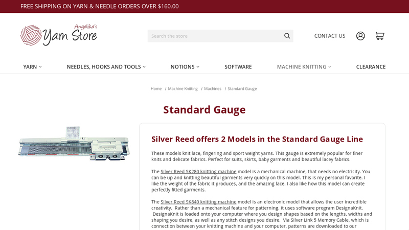 Silver Reed standard gauge knitting machines