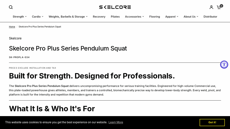 Skelcore Pro Plus Series Pendulum Squat