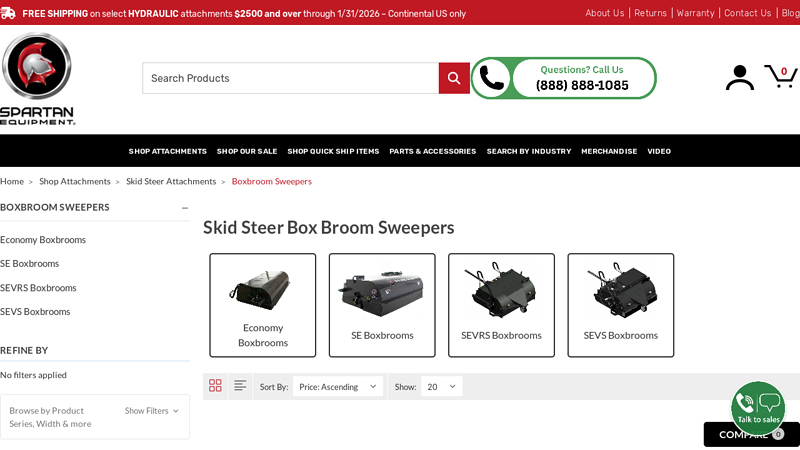 Skid Steer Box Broom Sweepers