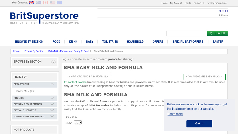 SMA Baby Milk and Formula