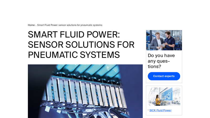 Smart Fluid Power: sensor solutions for pneumatic systems