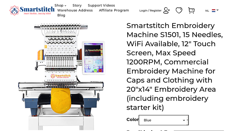 Smartstitch Embroidery Machine S1501, 15 Needles, WiFi Available ...