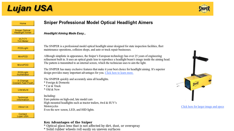 Sniper Professional Model Optical Headlight Aimers