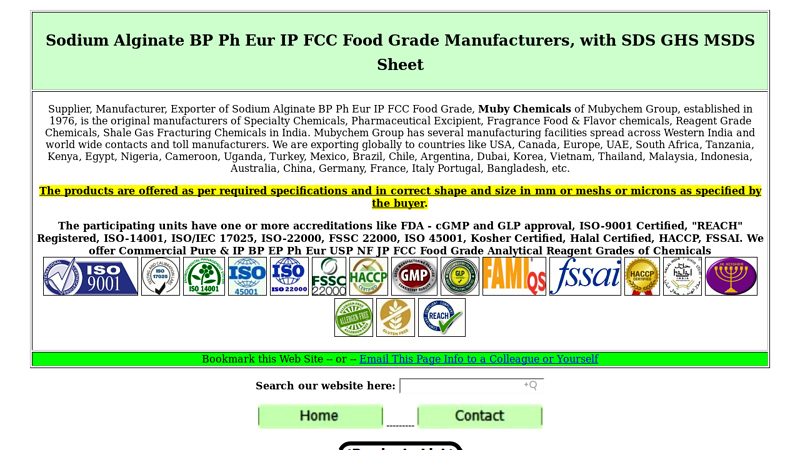Sodium Alginate BP Ph Eur IP FCC Food Grade n ...