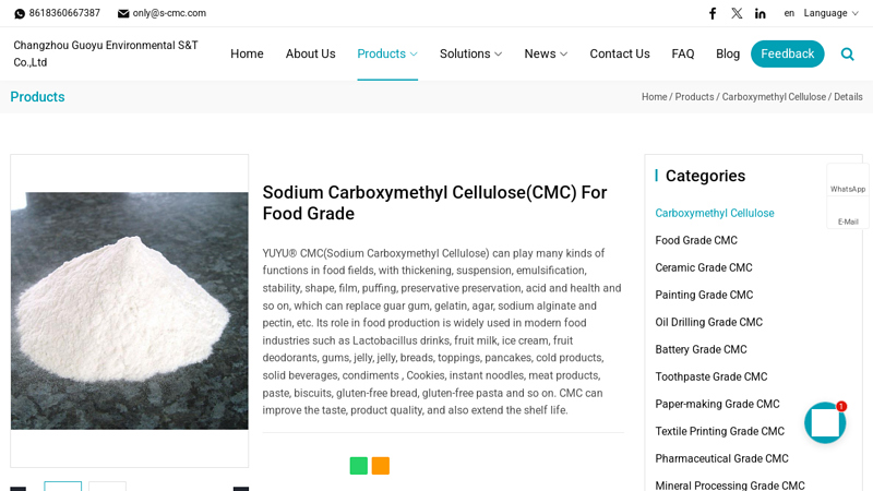 Sodium Carboxymethyl Cellulose(CMC) For Food Grade