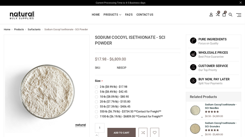 Sodium Cocoyl Isethionate (SCI) Powder