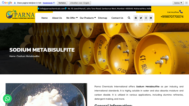 Sodium Metabisulfite