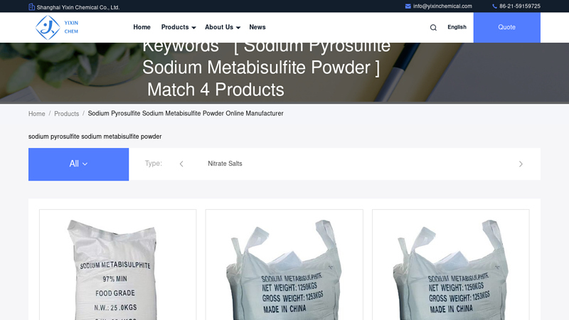 sodium pyrosulfite sodium metabisulfite powder Online Manufacturer