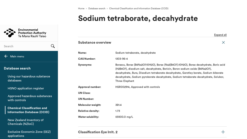 Sodium tetraborate, decahydrate