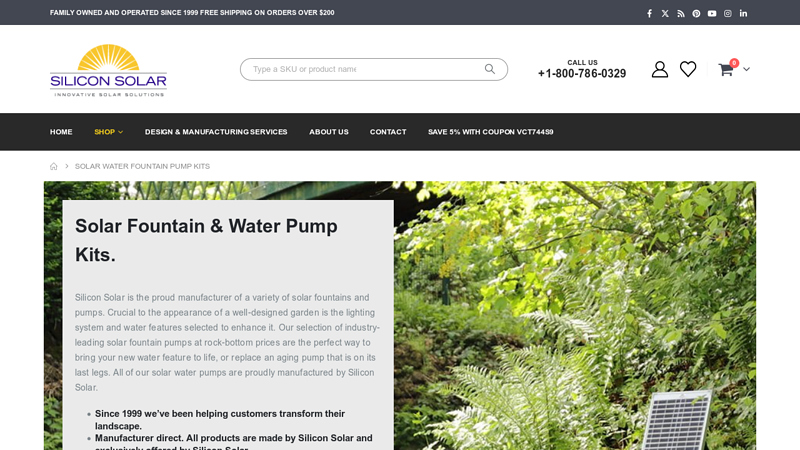 Solar Fountain & Water Pump Kits.