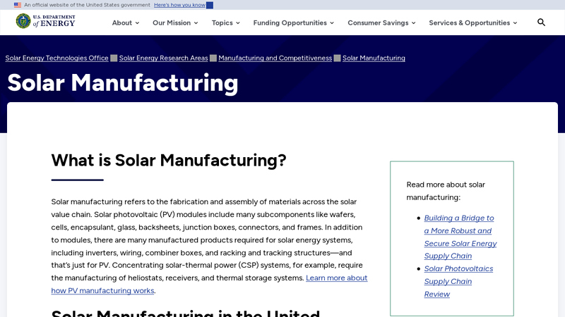 Solar Manufacturing