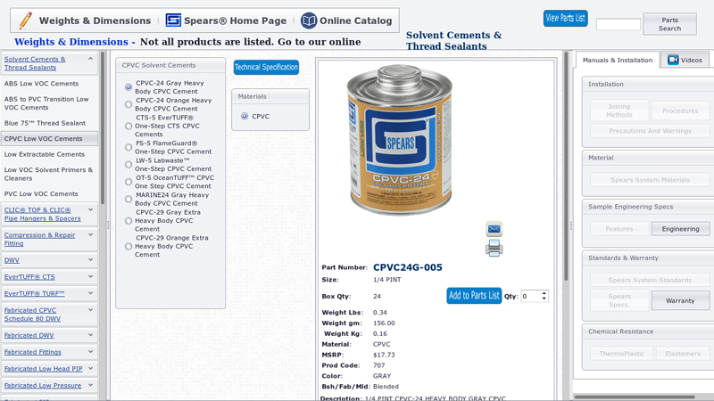 Solvent Cements & Thread Sealants