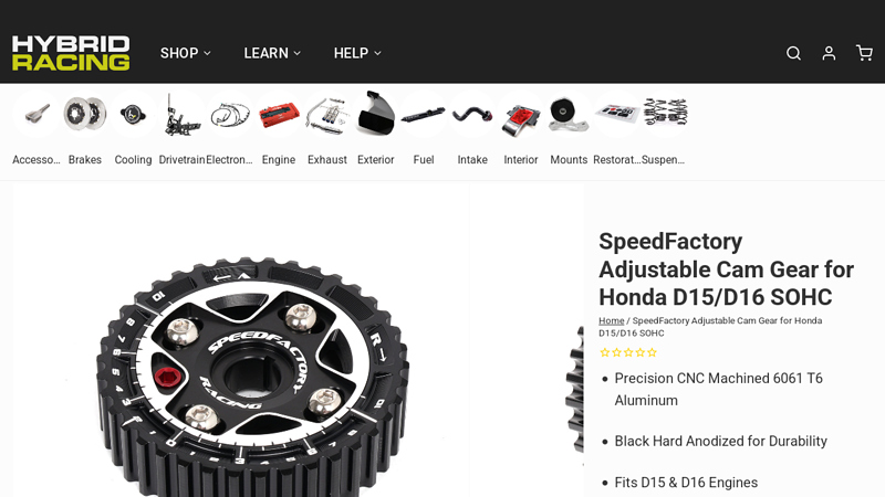 SpeedFactory Adjustable Cam Gear for Honda D15/D16 SOHC