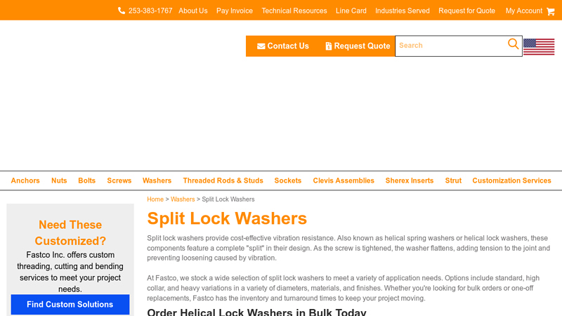 Split Lock Washers