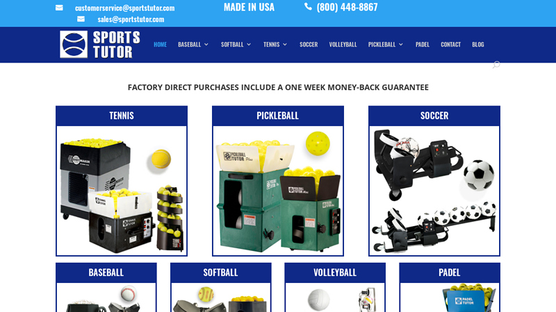 Sports Tutor practice machines for Tennis, Baseball, Softball ...