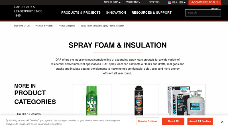 Spray Foam & Insulation Products