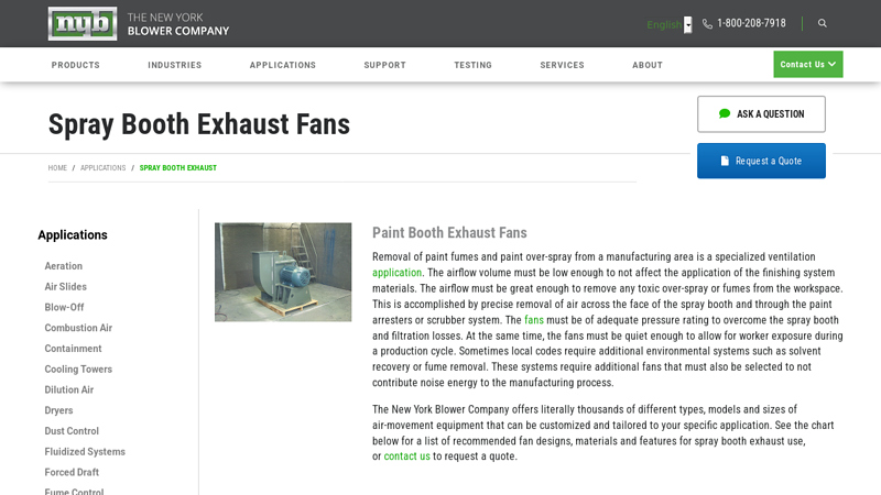 Spray & Paint Booth Exhaust Fans