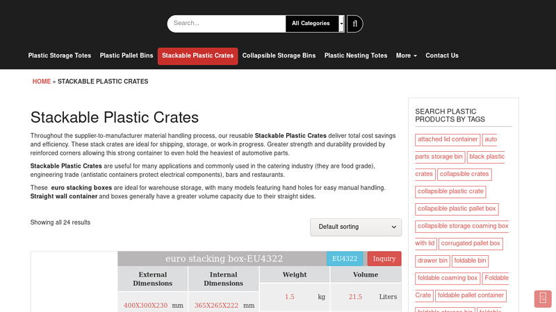 Stackable Plastic Crates