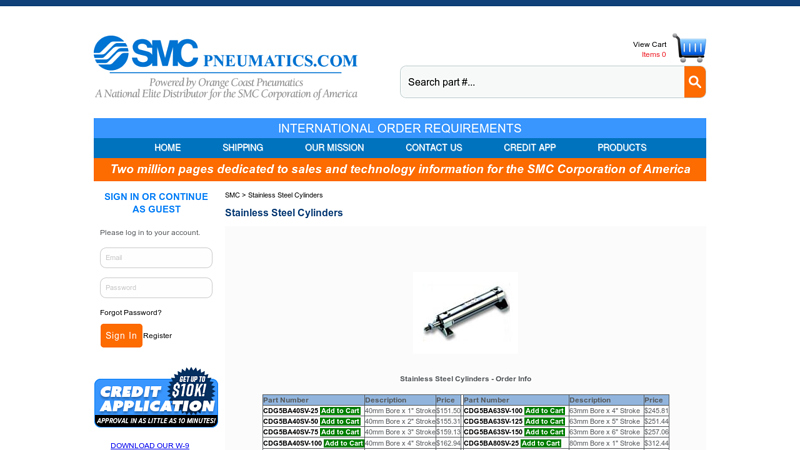 Stainless Steel Air Cylinders