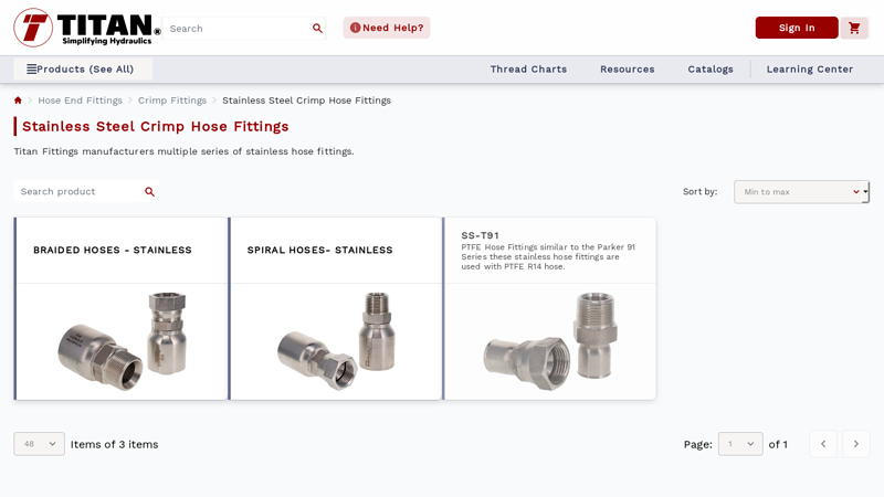Stainless Steel Crimp Hose Fittings