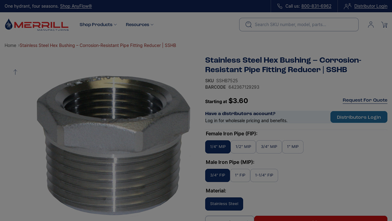 Stainless Steel Hex Bushing – Corrosion