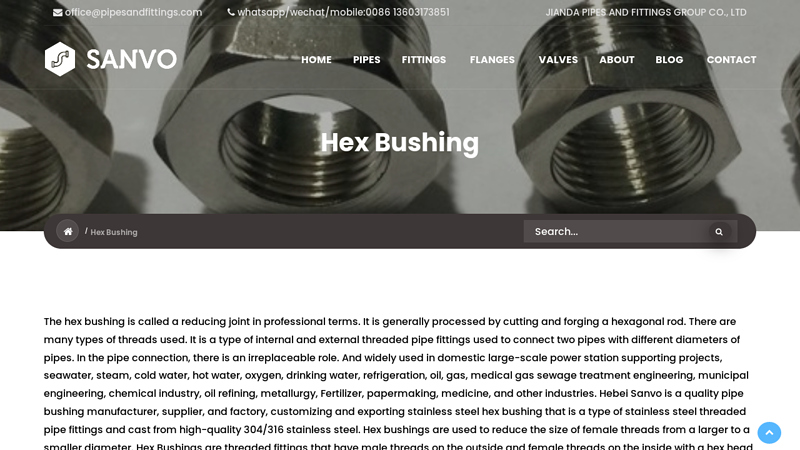 Stainless Steel Hex Bushing - Pipe Bushing Manufacturer