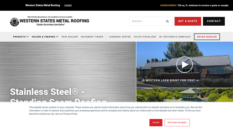 Stainless Steel® Standing Seam Metal Roofing