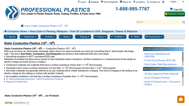 Static Conductive Plastics (10 2
