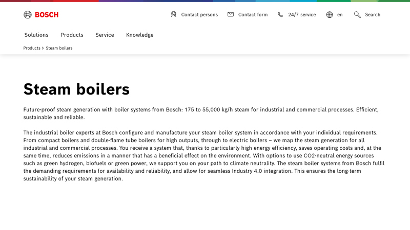 Steam boilers from Bosch