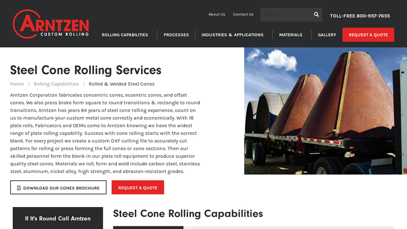 Steel Cone Fabrication - Custom Metal Cone Rolling