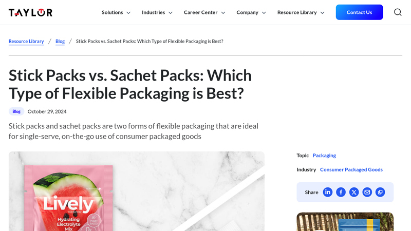 Stick pack vs. sachet pack flexible packaging