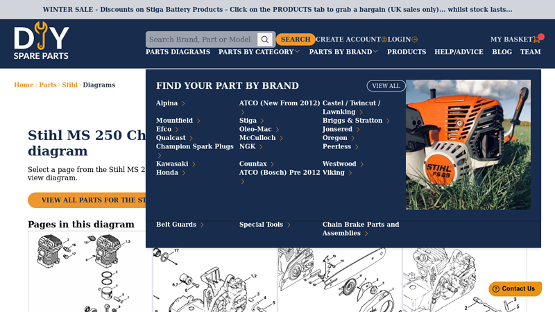 Stihl (MS250 Z) Parts Diagrams