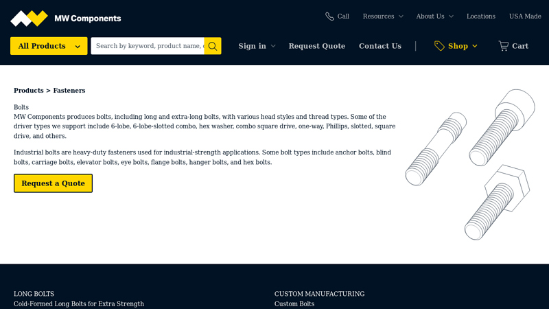 Stock and Custom - Long Bolts & More