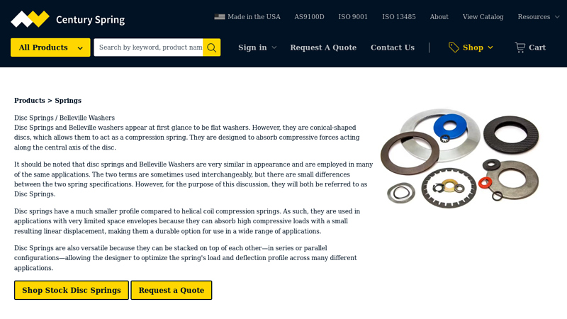 Stock & Custom Washers & Disc Springs