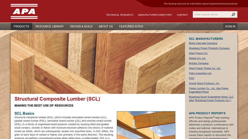 Structural Composite Lumber (SCL)
