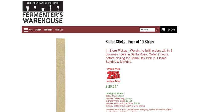 Sulfur Sticks - Pack of 10 Strips