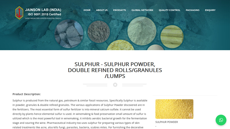 Sulphur Powder, Double Refined Rolls/Granules/Lumps